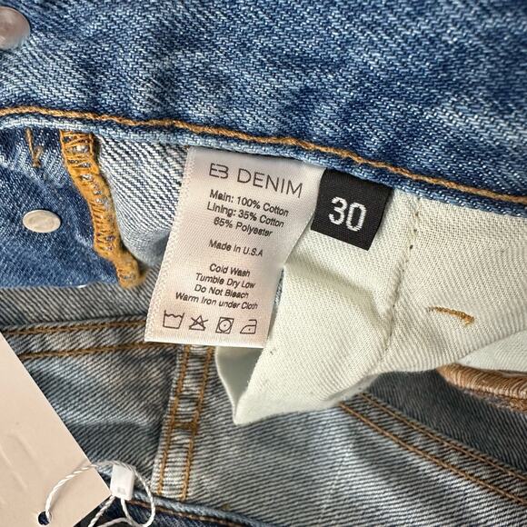 NWT EB DENIM OG High Waisted Raw Hem Straight Leg Jeans in Newport Size 30 - Picture 9 of 9
